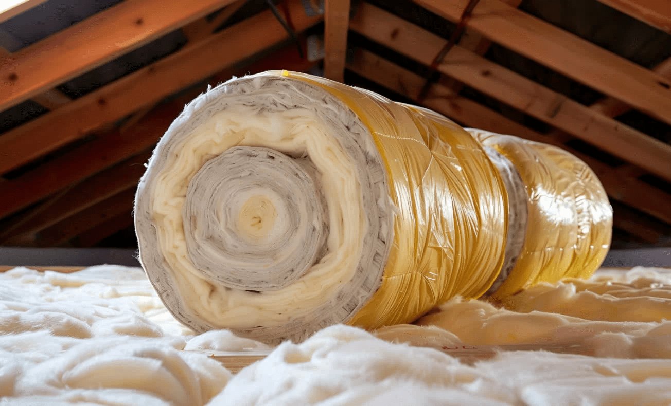 Rollo de fibra de vidrio para aislamiento